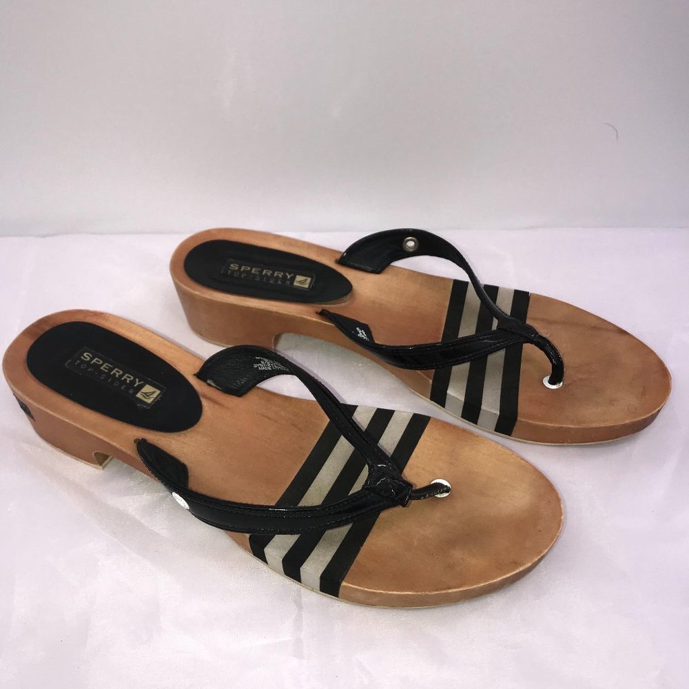 SPERRY TOP SIDER THONG WOODEN SOLE WOMENS SANDALS
